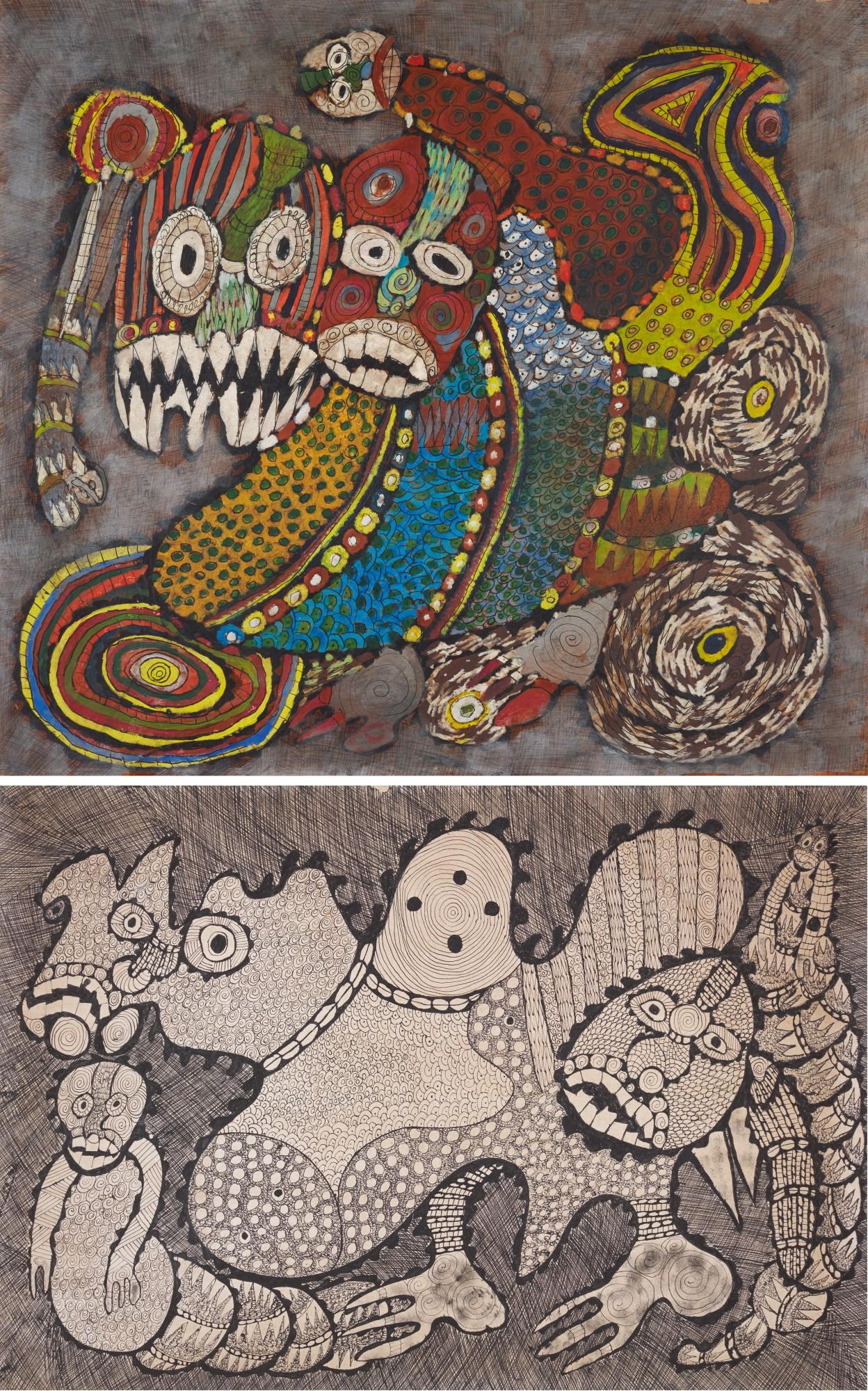 Chief Zacheus Olowonubi Oloruntoba - Untitled (set of two works)