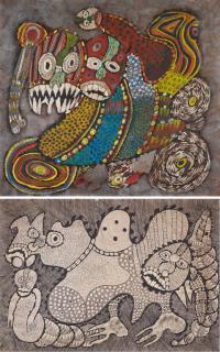 Chief Zacheus Olowonubi Oloruntoba - Untitled (set of two works)