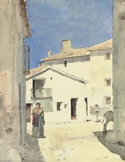 Childe Hassam - A Street in Denia, Spain