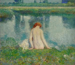 Childe Hassam - Bather And Cloud Reflections