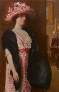 Childe Hassam - Fire Opals (Lady In Furs: Portrait Of Mrs. Searle)