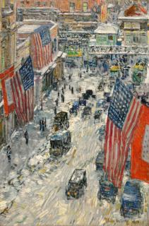 Childe Hassam - Flags On 57Th Street, Winter 1918