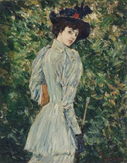 Childe Hassam - Lady in a Garden
