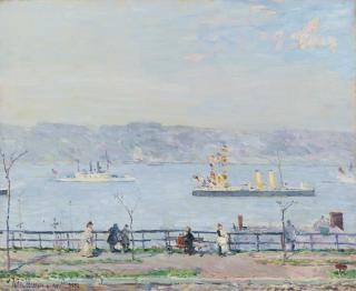 Childe Hassam - Men O\'War: The Blake And The Boston