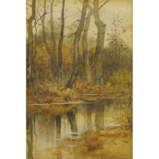 Childe Hassam - Stream In The Woods