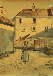 Childe Hassam - The Water Carrier, Auvers-sur-Oise