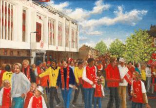 Chinwe Ifeoma Chukwuogo-Roy Mbe - Nwankwo Kanu and other fans on Match Day at Highbury stadium