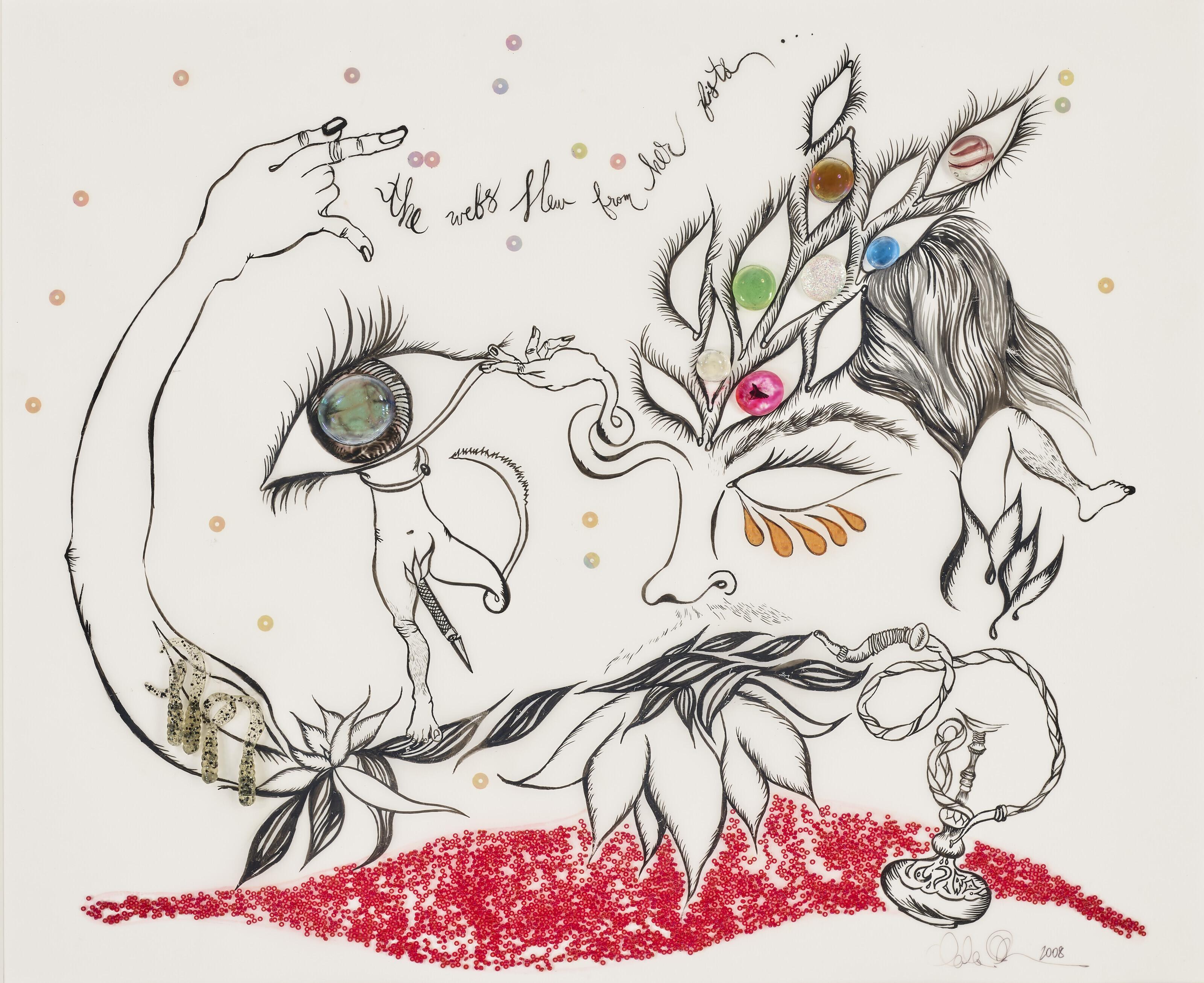 Chitra Ganesh - Untitled (The Webs Flew from Her Fists)
