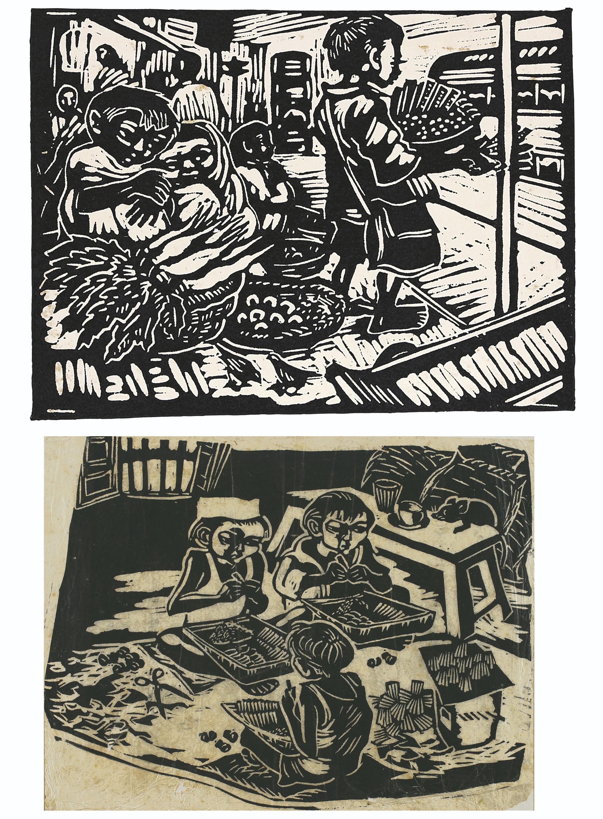 Chittaprosad Bhattacharya - The Road Side Vendors; Untitled