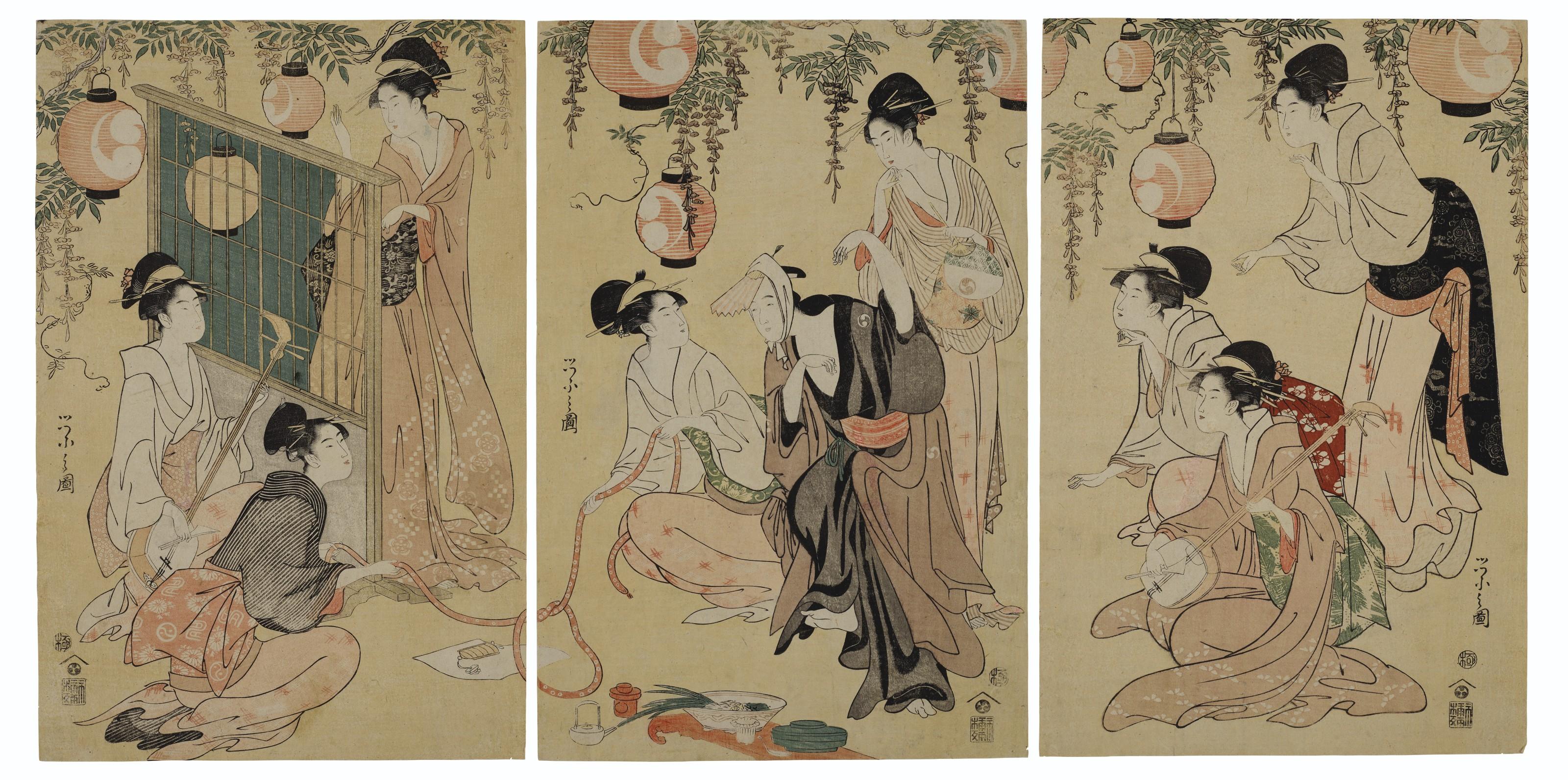 Chobunsai Eishi - A Parody Of Yuranosuke In The Pleasure Quarters