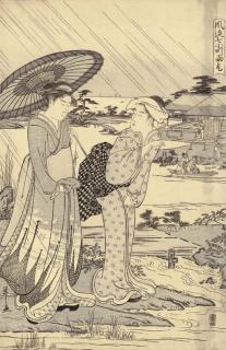 Chobunsai Eishi - Amagoi (Praying for rain), from the series Furyu Nana Komachi (Elegant seven Komachi)