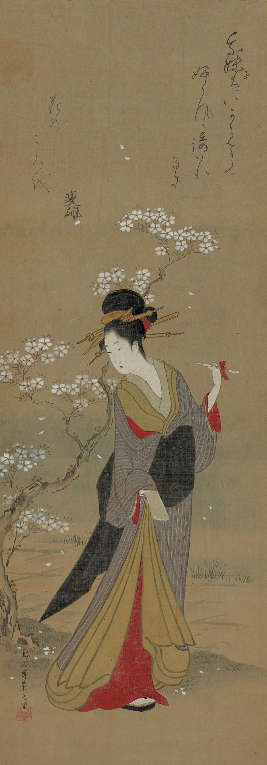 Chobunsai Eishi - Beauty beneath cherry blossoms