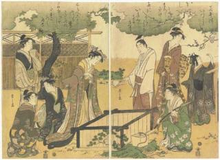 Chobunsai Eishi - Mitate Tsutsu Izutsu (A Parody of The Well Curb From Tales of Ise)