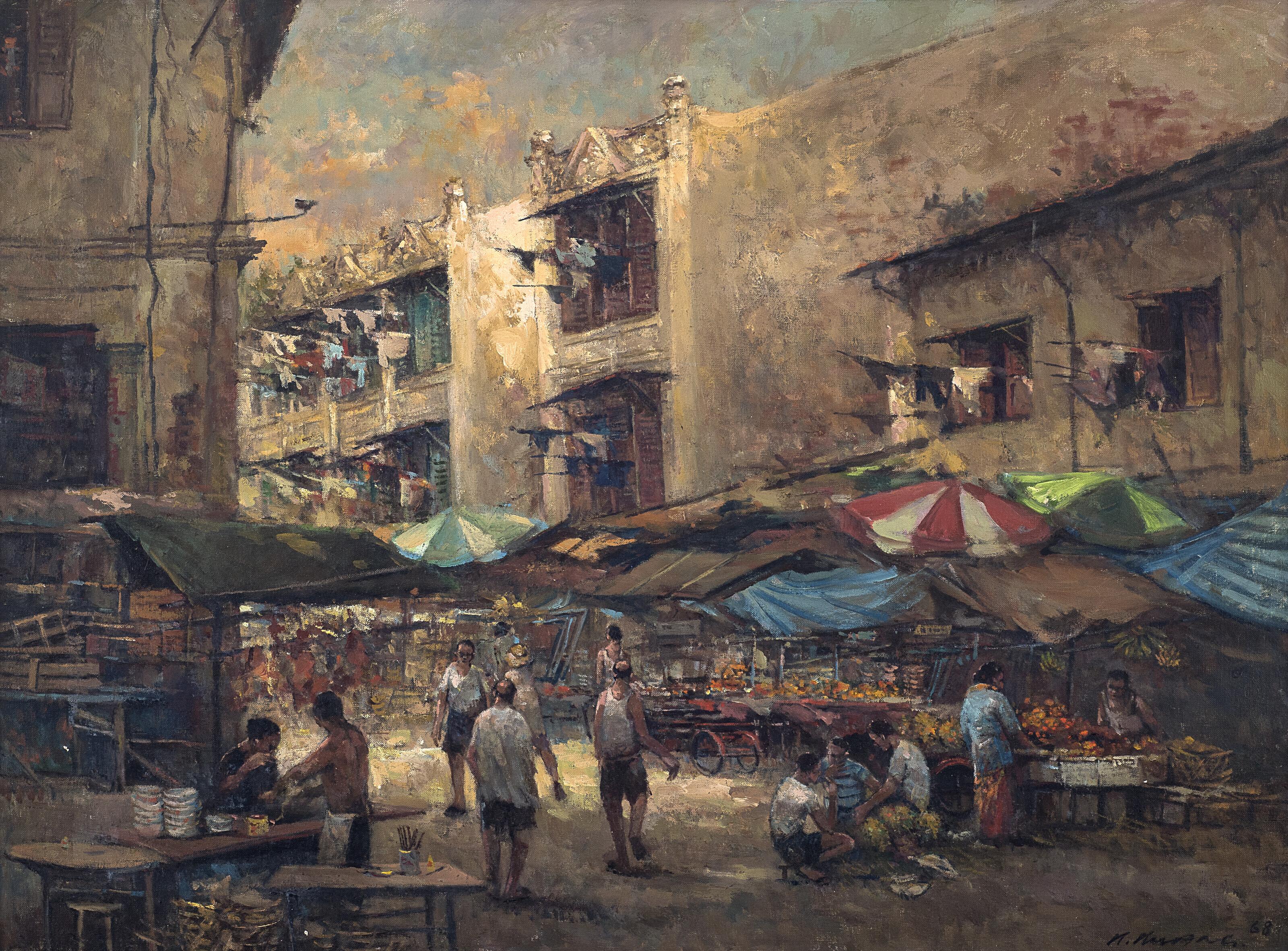 Choo Keng Kwang - Painting of Hainan Street