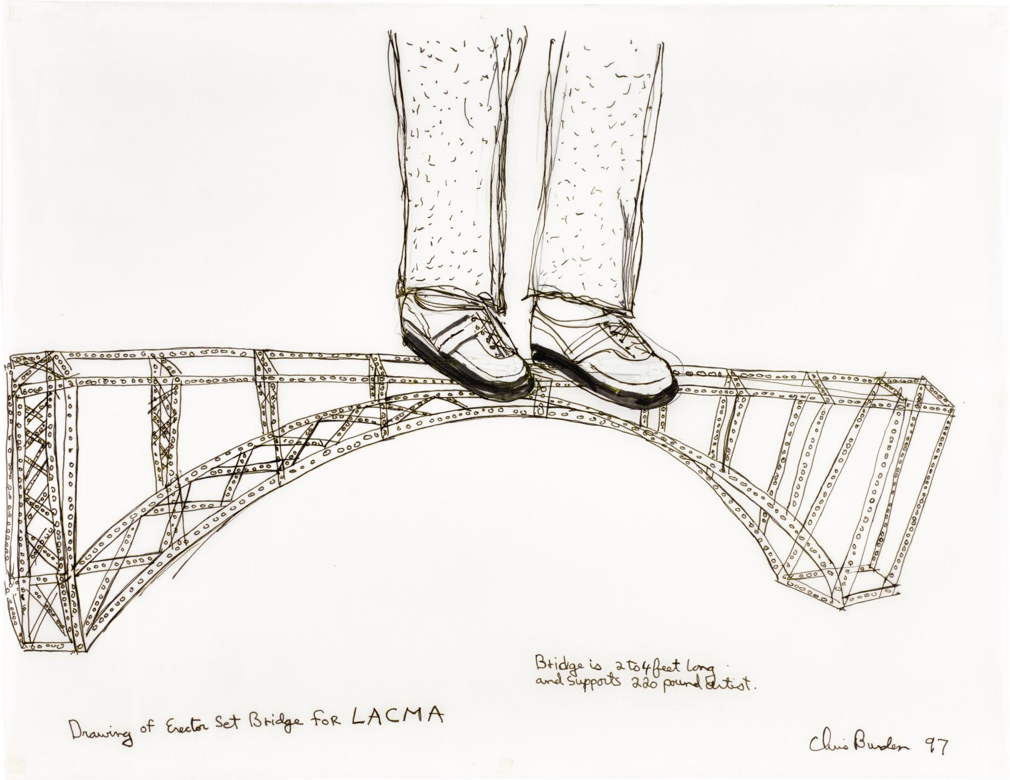 Chris Burden - Drawing Of Erector Set Bridge For Lacma