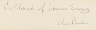 Chris Burden - The Church Of Human Energy