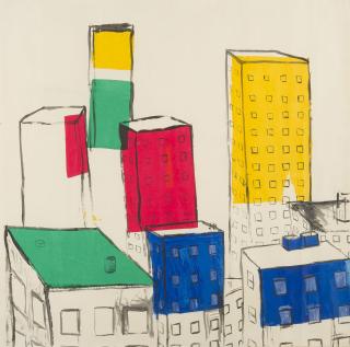 Chris Johanson - Sans titre (Buildings)