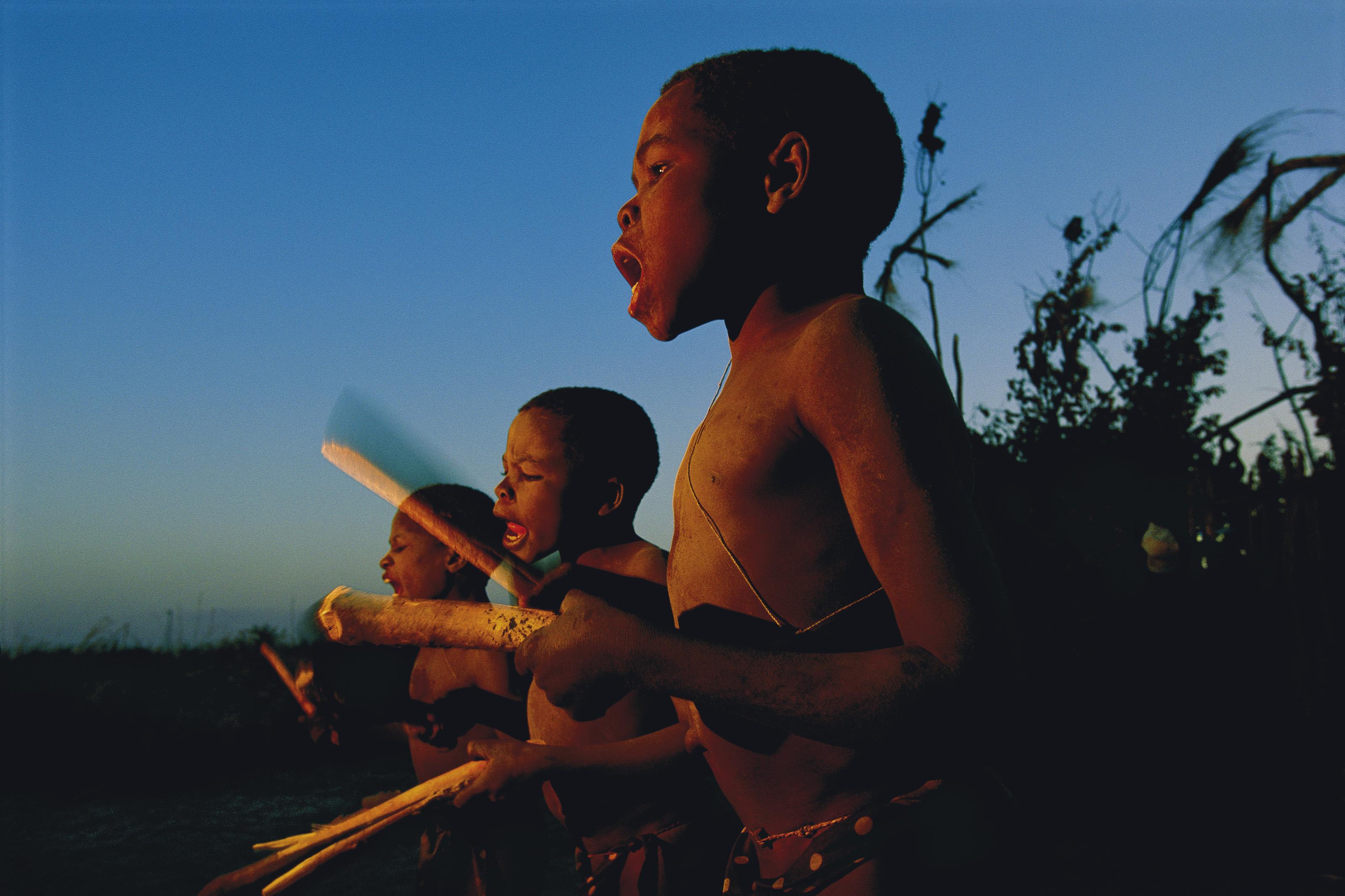 Chris Johns - Tribal Drummers, Lukulu, Zambia, 1996