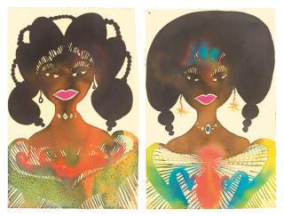 Chris Ofili - (i) Untitled  (ii) Untitled