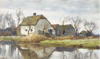 Chris Van Der Windt - A Farmhouse Along A Stream