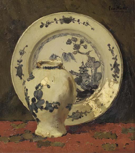 Chris Van Der Windt - A stilllife with Chinese porcelain
