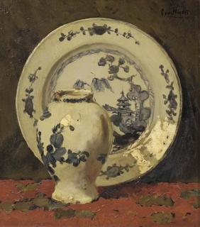 Chris Van Der Windt - A stilllife with Chinese porcelain