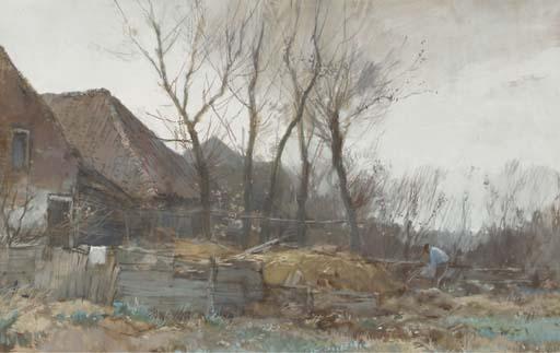 Chris van der Windt - Boerderijen bij Leiden: a farmer at work