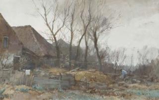 Chris van der Windt - Boerderijen bij Leiden: a farmer at work