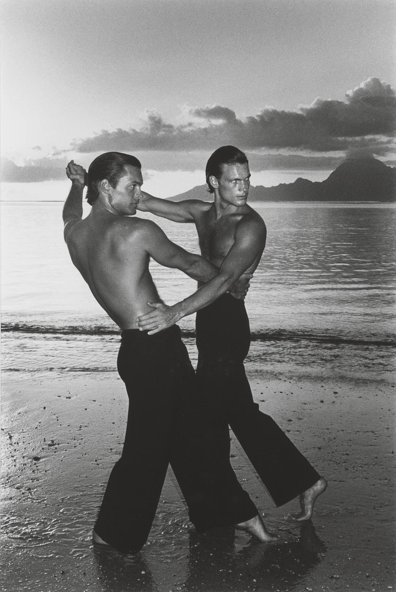 Chris Von Wangenheim - Two men dancing on the beach, 1970s