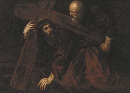 Christ carrying the Cross with Simon of Cyrene