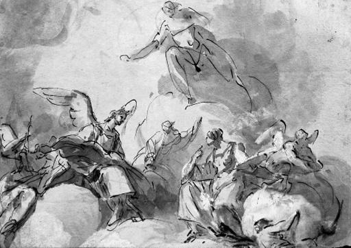 Christ in glory with angels