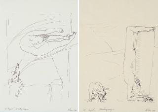 Christa Näher - Konvolut von 2 Zeichnungen.