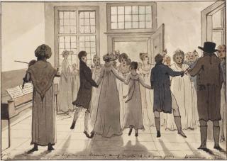 Christiaan Andriessen - A Page From The Artist\'S Illustrated Diary: A Dancing Party At The Pingelenburg Near Amsterdam