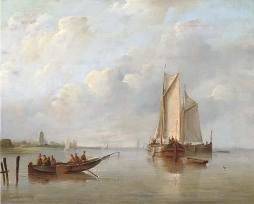 Christiaan Cornelis Kannemans - Fishing boats on a calm