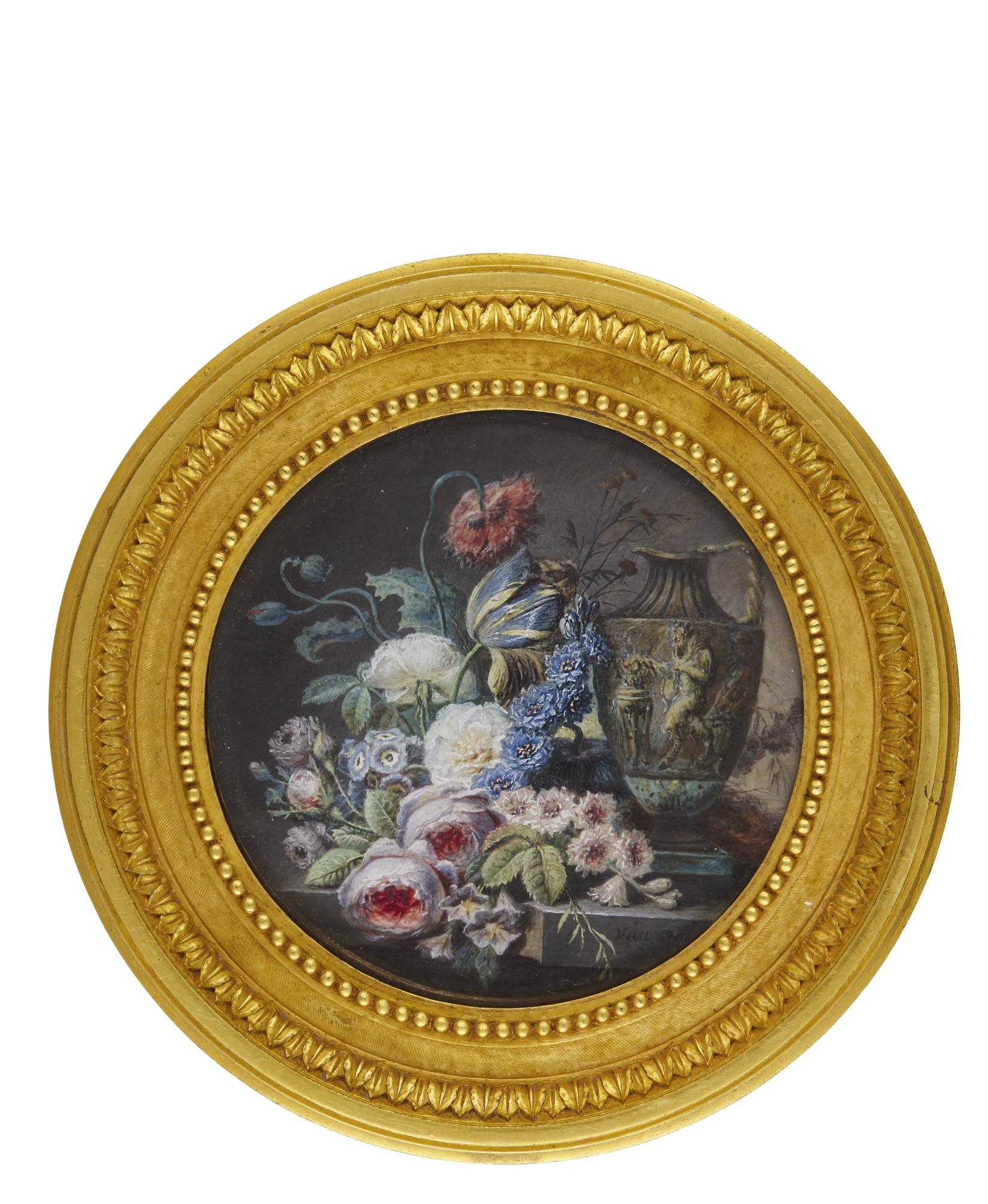 Christiaen Van Pol - Still Life With Flowers And A Classical Jug, Circa 1790