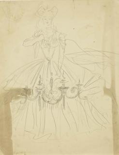 Christian Berard - Elégante à la robe lustre