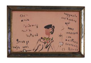 Christian Berard - Illustrated note to Diana Vreeland