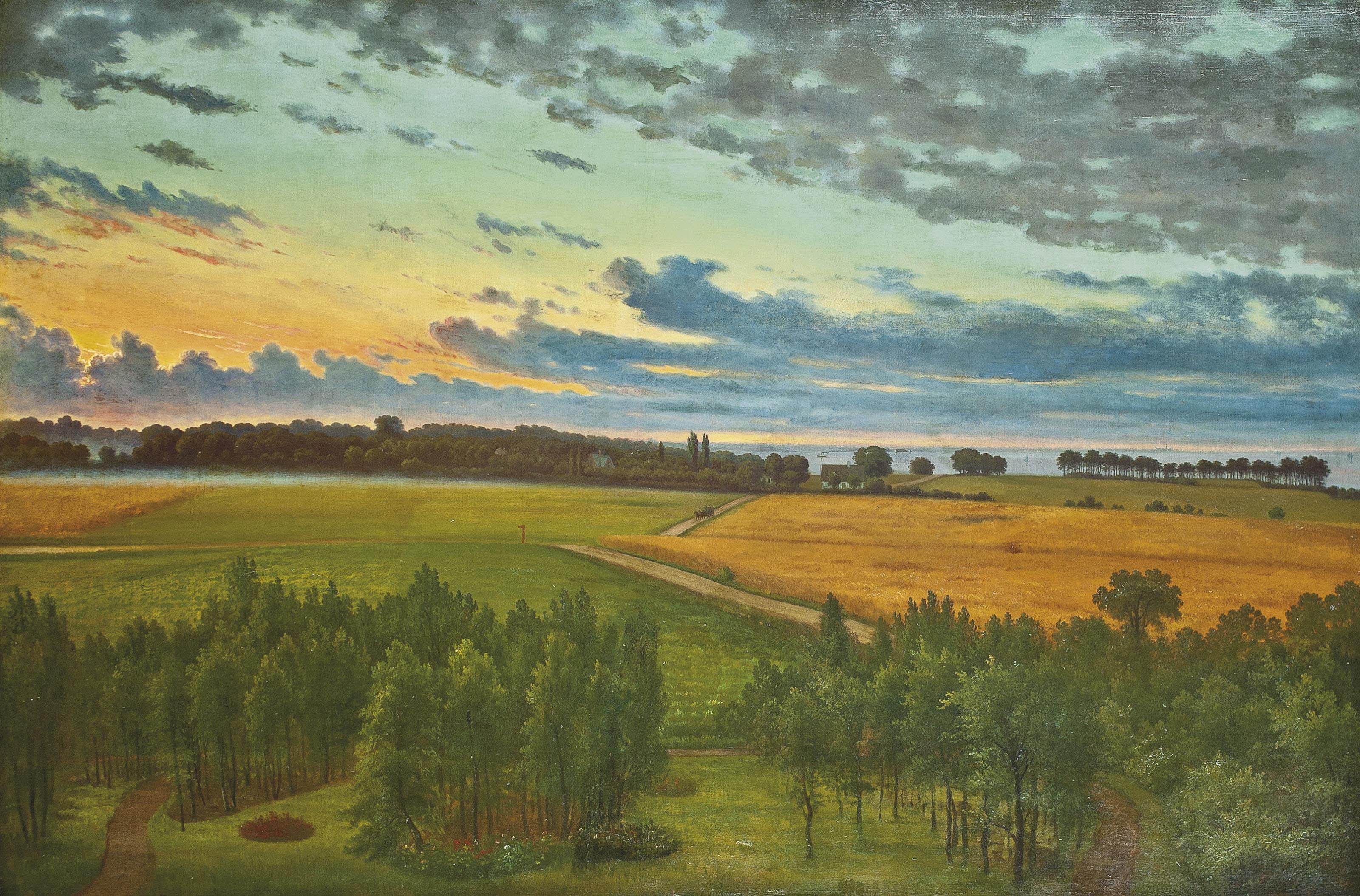 Christian Bernh. Severin Berthelsen - Returning from the coast at dusk