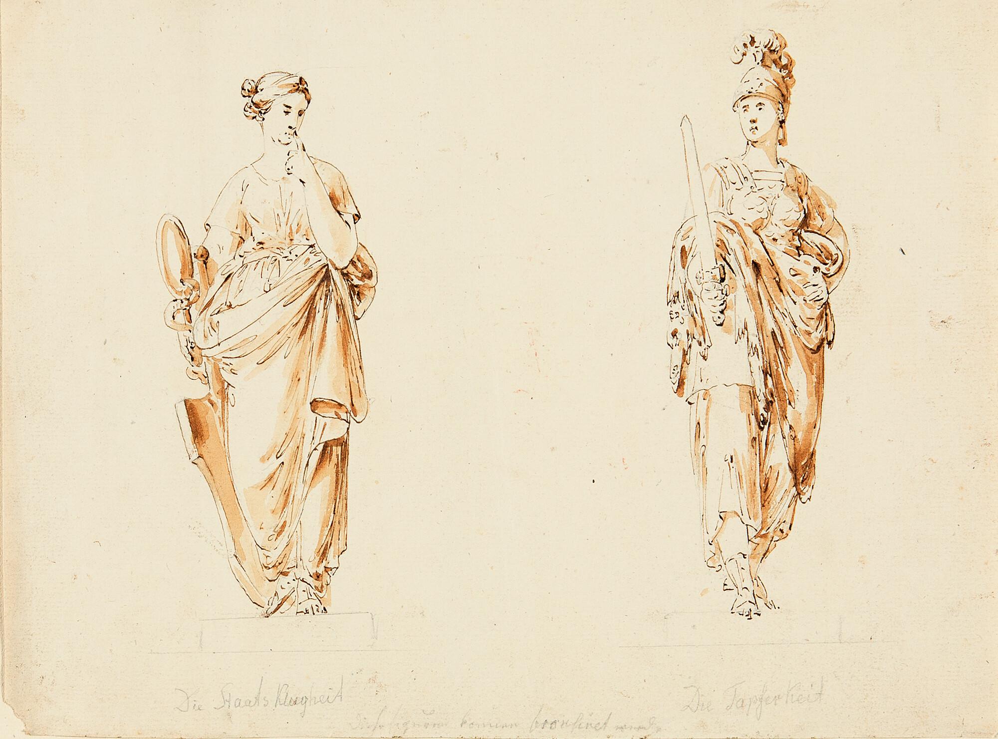 Christian Bernhard Rode - Skizzen zu: Staatsklugheit – Tapferkeit.