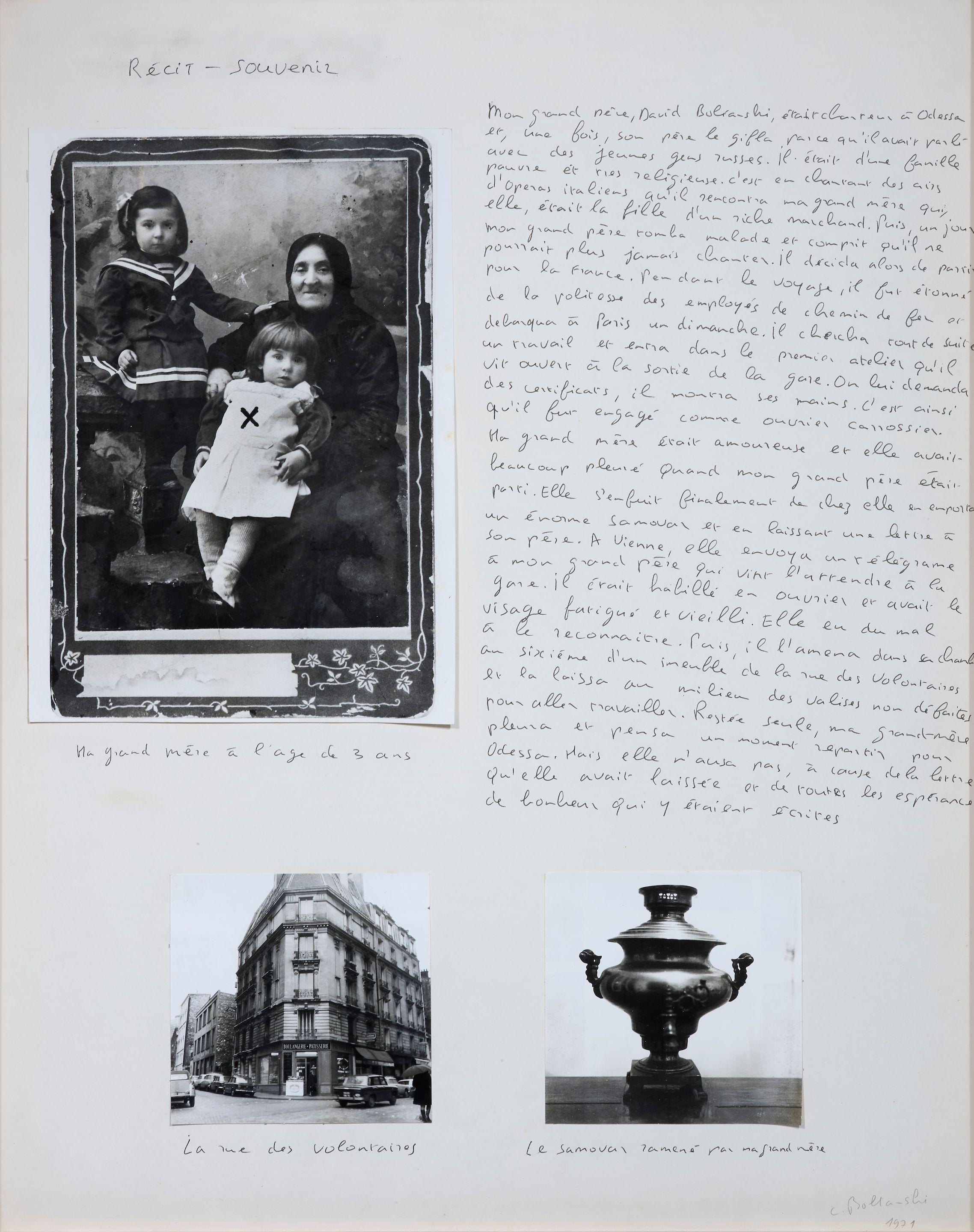 Christian Boltanski - Récit-Souvenir