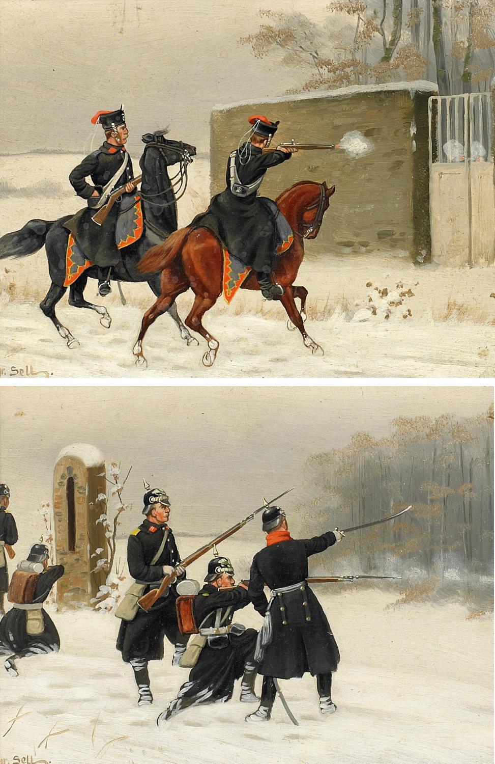 Christian d.J. Sell - Drei kleine Winterlandschaften