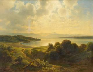 Christian Ernst Bernhard Morgenstern - Abendstimmung am Starnberger See.