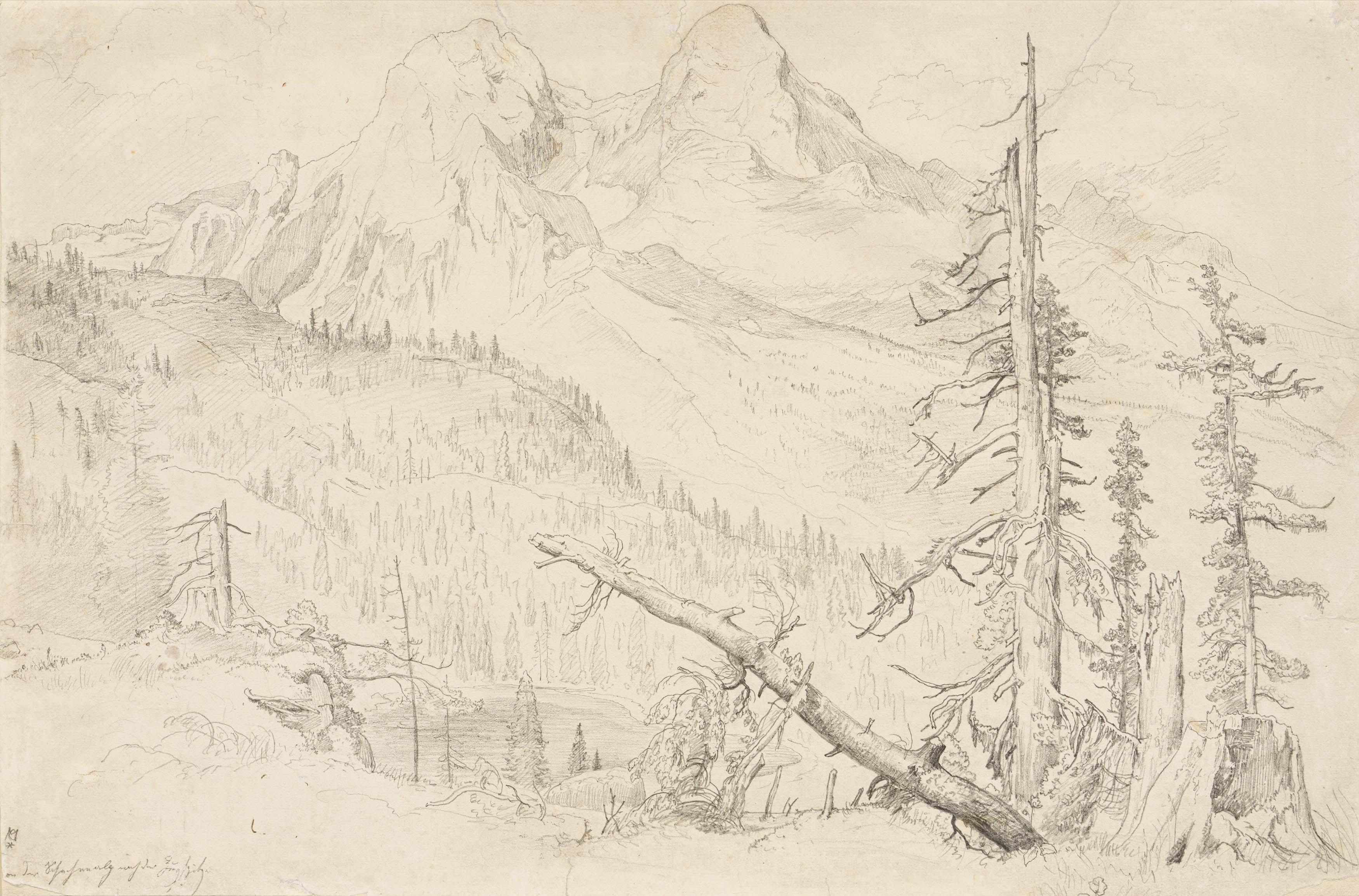 Christian Ernst Bernhard Morgenstern - Blick auf das Zugspitzmassiv.