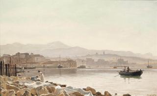 Christian Frederick Emil Eckardt - Drying Sheets On The Shore Before Split, Croatia