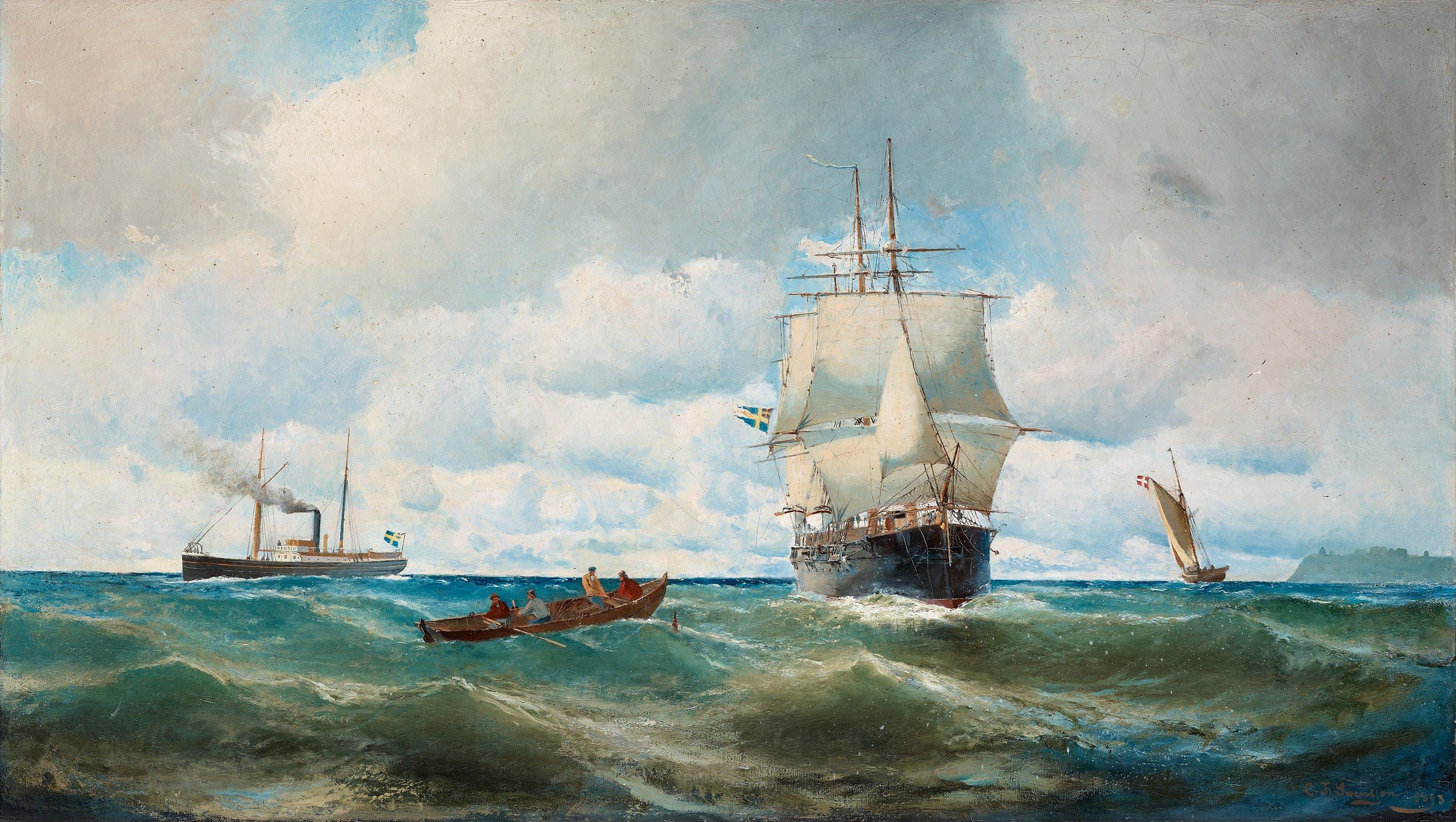 Christian Fredrik Swensson - Naval scene from Öresund