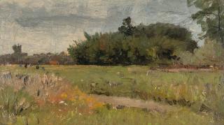 Christian Friedrich Gille - Wiesenlandschaft mit Bachlauf