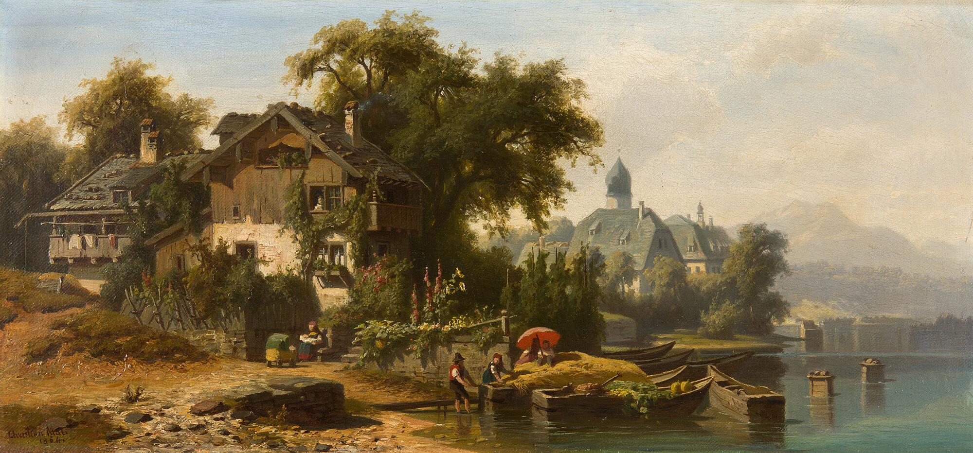 Christian Friedrich Mali - Idyllischer Sommertag am Chiemsee.