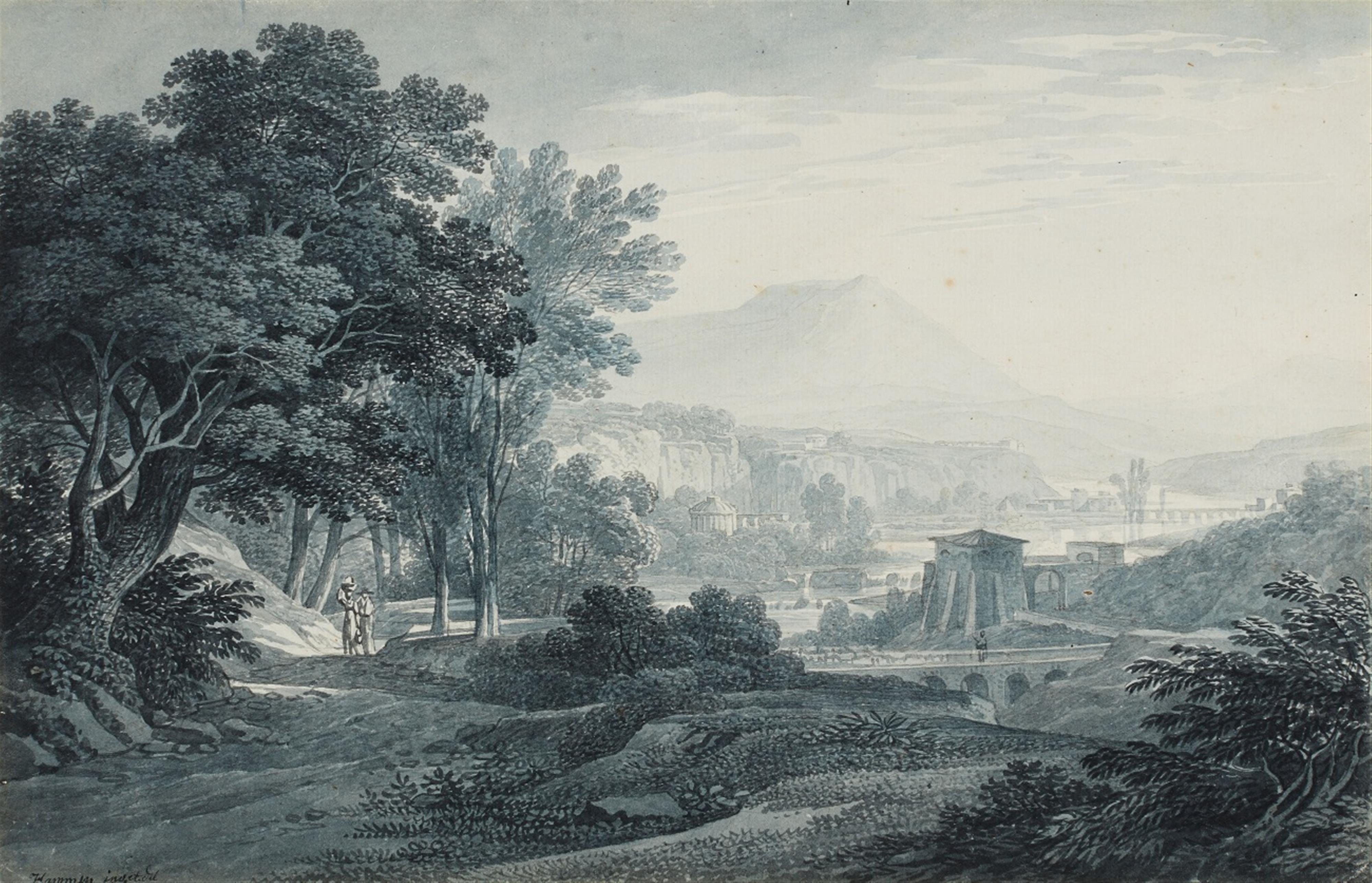Christian Gottlob Hammer - Südliche Landschaft im Stile von Claude Lorrain