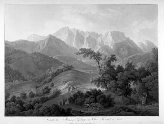 Christian Haldenwang - 2 Bll.: Ansicht der Mieminger Gebirge im Ober=Innthal in Tirol