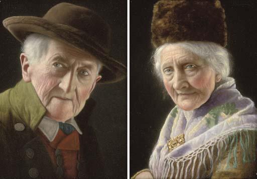 Christian Heuser - An old Tyrolean gentleman; and A Tyrolean lady